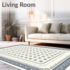 Gray Rectangular Jewel Tribal Border Rug