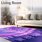 Mystical Purple Sky Forest Swirl Rug