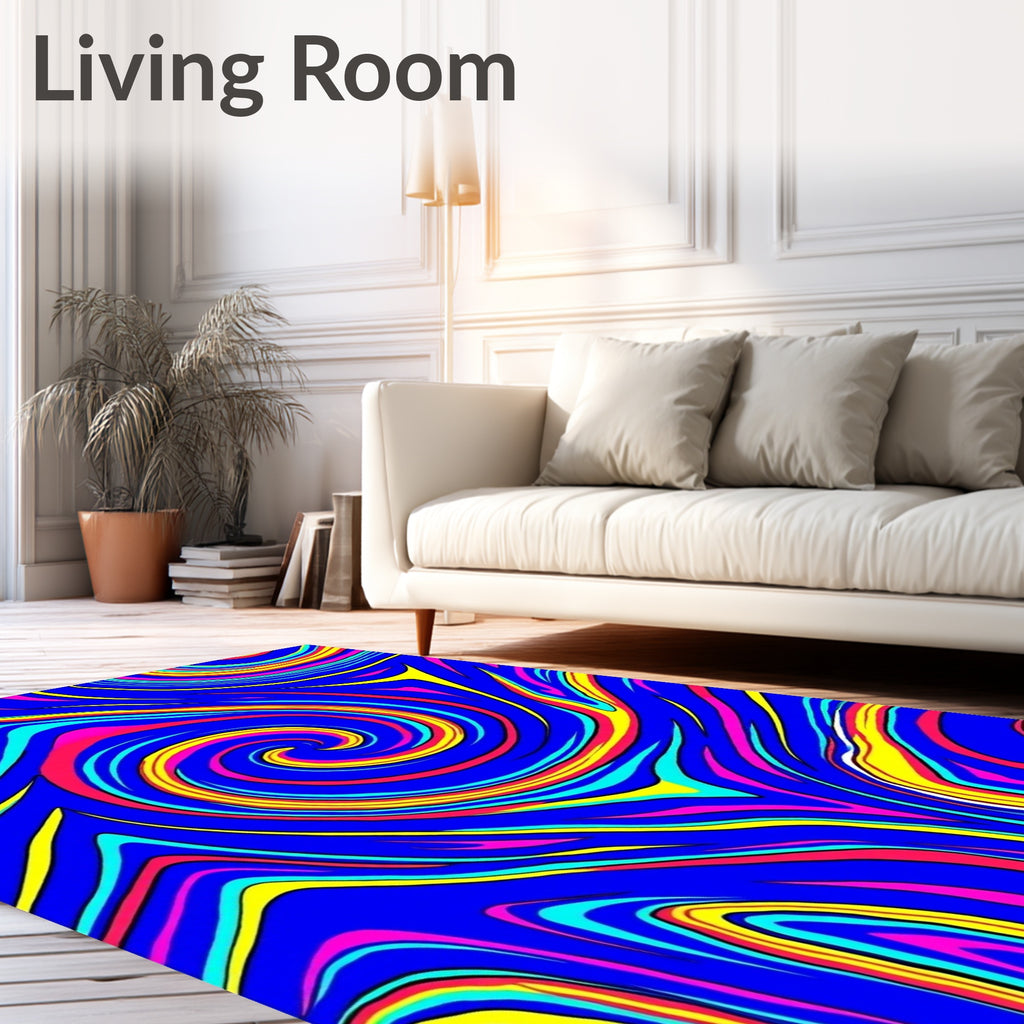 Vibrant Swirl Marbled Color Splash Rug