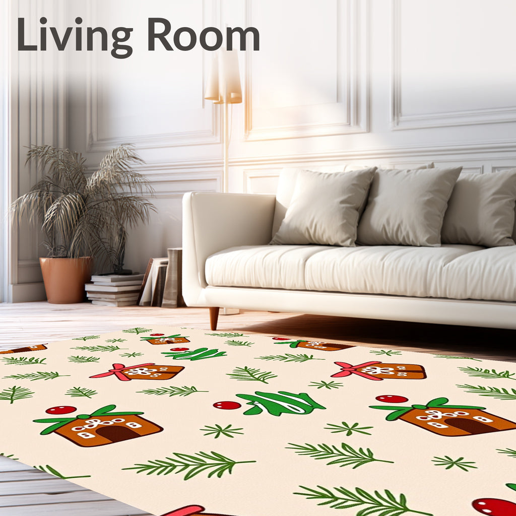 Gingerbread House Holiday Forest Whimsy Rug