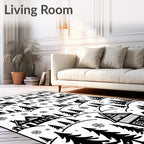 Winter Village Snowfall Silhouette Rug