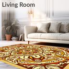 Organic Earthy Red Medallion Rug