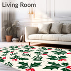 Festive Holly Berry Garland Rug