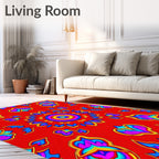 Vibrant Symmetrical Floral Medallion Design Rug