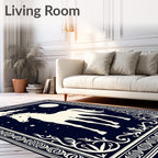 Midnight White Horse Constellation Border Rug