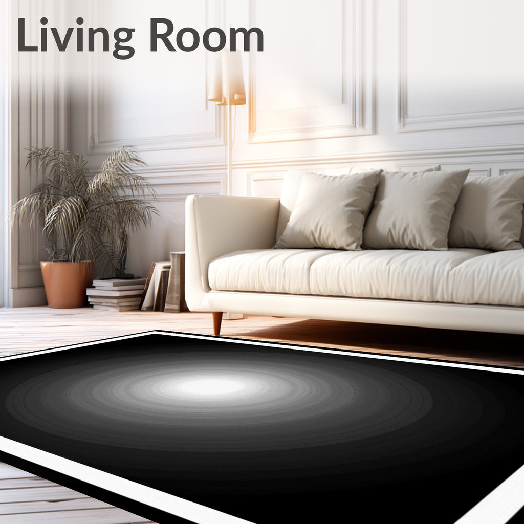 Monochromatic Gradient Radial Burst Rug
