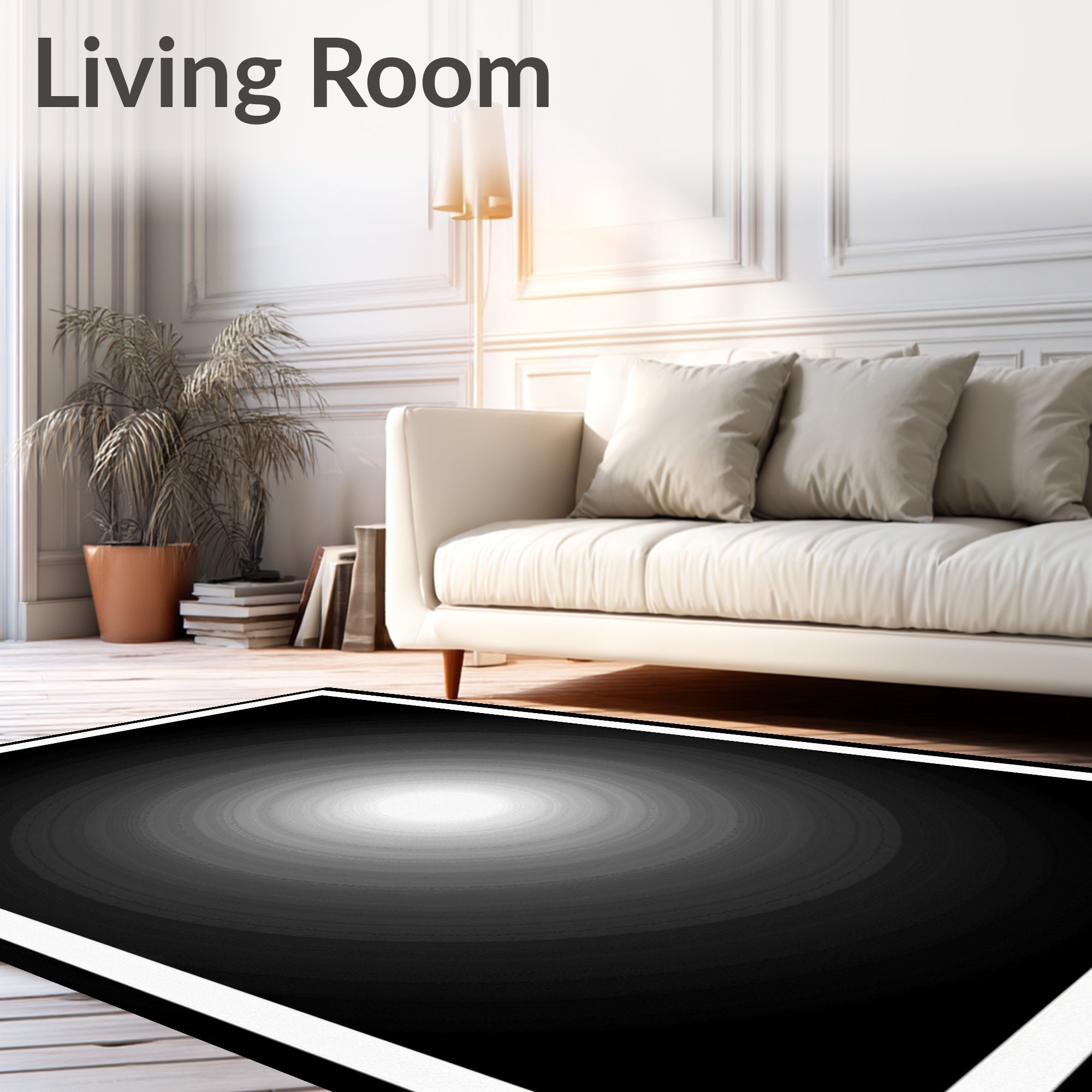Monochromatic Gradient Radial Burst Rug