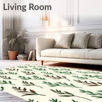 Woodland Branches Tan Green Accents Rug