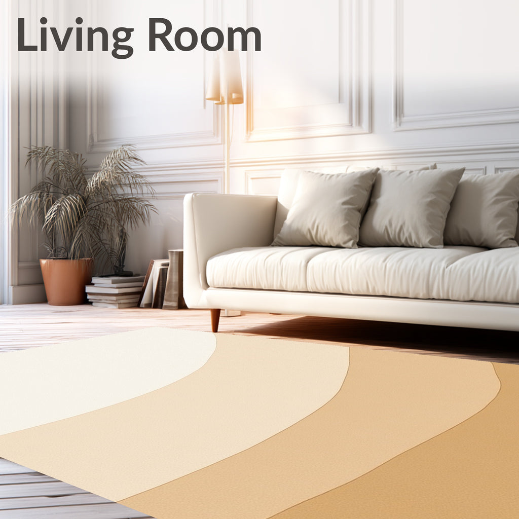 Neutral Earth Tone Layered Waves Rug