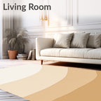Neutral Earth Tone Layered Waves Rug