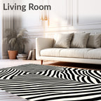 Bold Black White Organic Zebra Rug