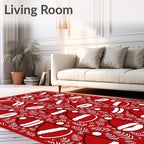 Festive Red Santa Hat Foliage Rug