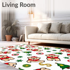 Whimsical Christmas Dog Trees and Stars Rug