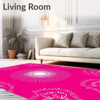 Radiant Bright Pink Sunbursts Rug