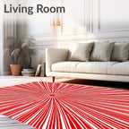 Crimson Burst radial lines Rug