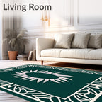 Emerald Green Ornamental Bloom Rug