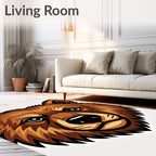 Fierce Brown Bear Stylized Portrait Rug