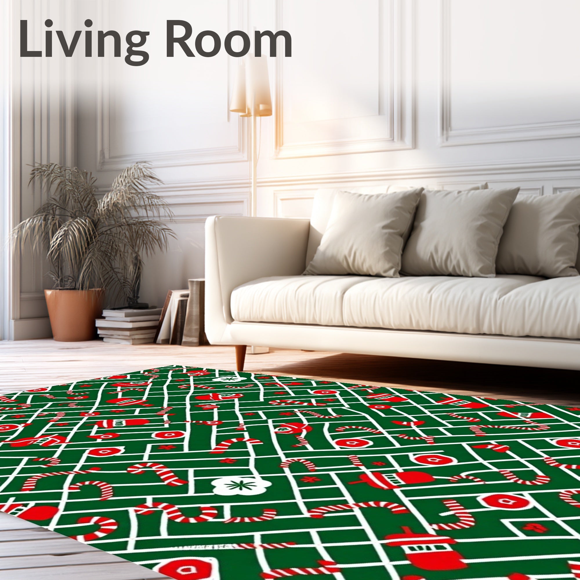 Red And White Festive Holiday Sweater Rug