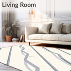 Minimalist Gray Ribbon Stripe Rug