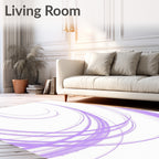 Orchid Abstract Swoosh Brush Strokes Rug