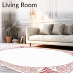 Elegant Red Victorian Floral Frame Rug