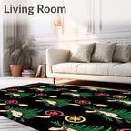 Crimson Pink Leafy Tree Ornate Rug