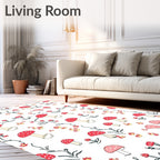 Whimsical Red Mushroom Garden Flora Rug