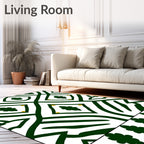 Emerald Green Diamond Leaf Tile Rug