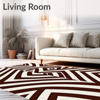 Bold Chocolate Geometric Chevron Diamond Rug