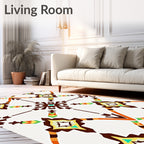 Warm Earth Tones Geometric Starburst Rug