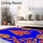 Vibrant Red Christmas Tree Border Rug
