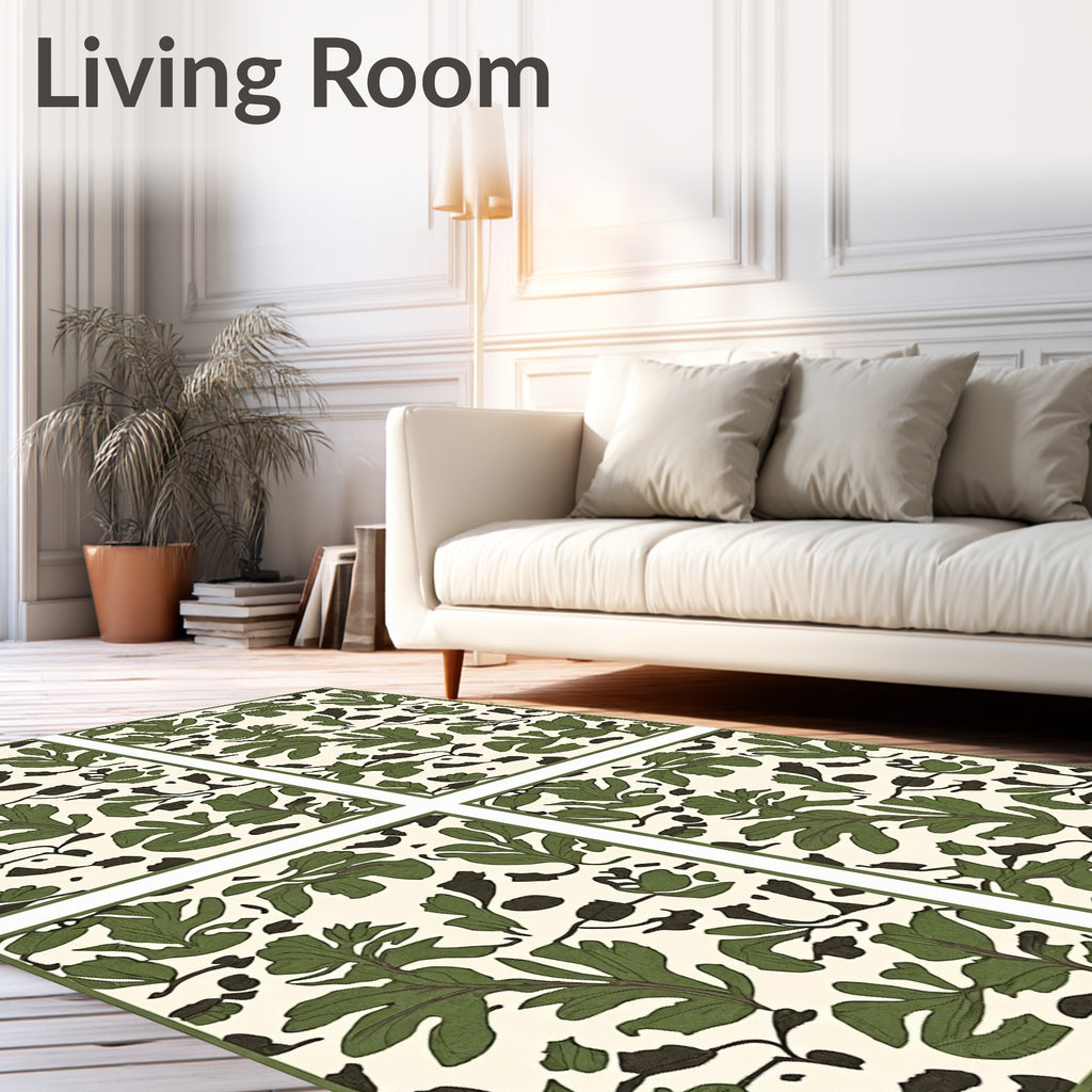 Green Leaf Organic Cream Rug