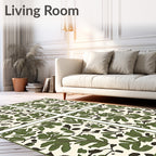 Green Leaf Organic Cream Rug