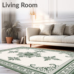 Emerald Green Classic Medallion Border Rug