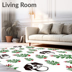 Whimsical Dog Green Berry sprig Rug