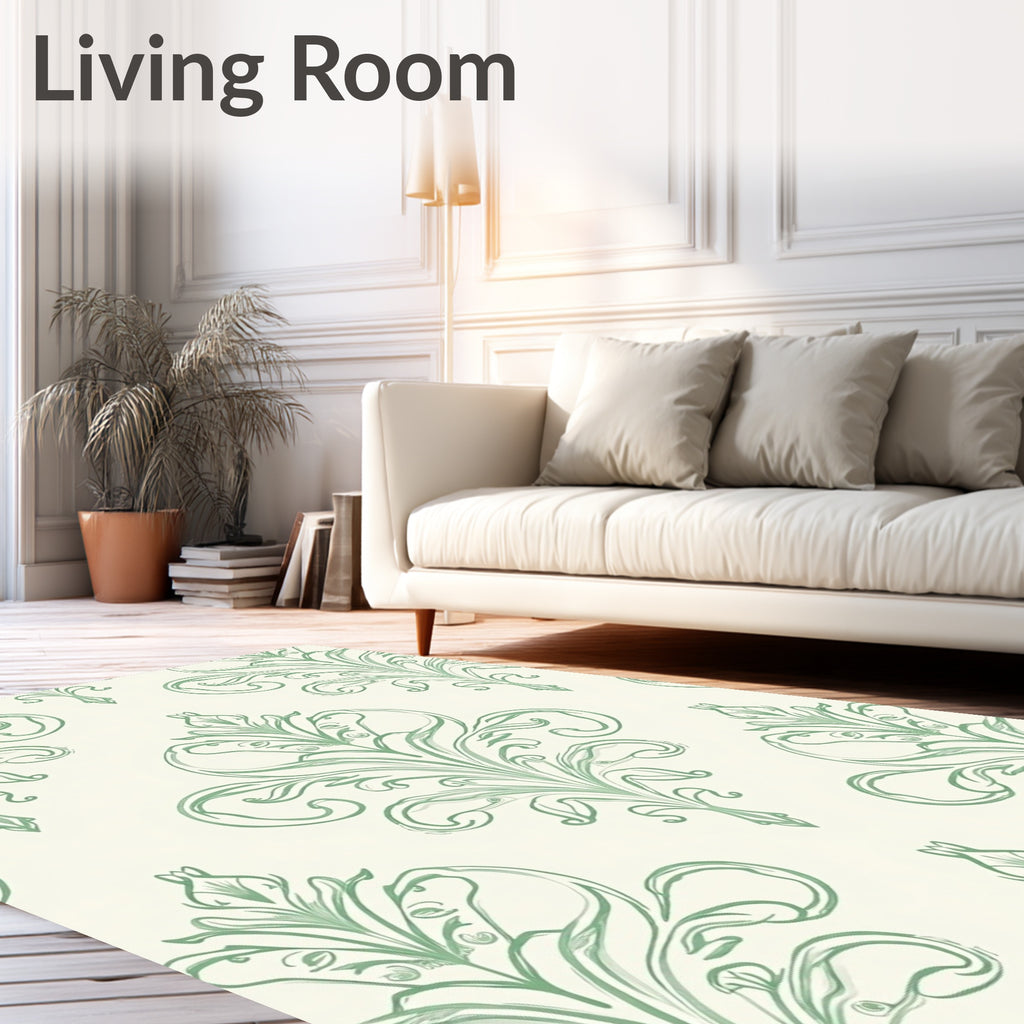 Green Vintage Acanthus Scroll Rug