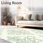 Green Vintage Acanthus Scroll Rug