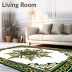 Emerald Gold Center Star Border Rug
