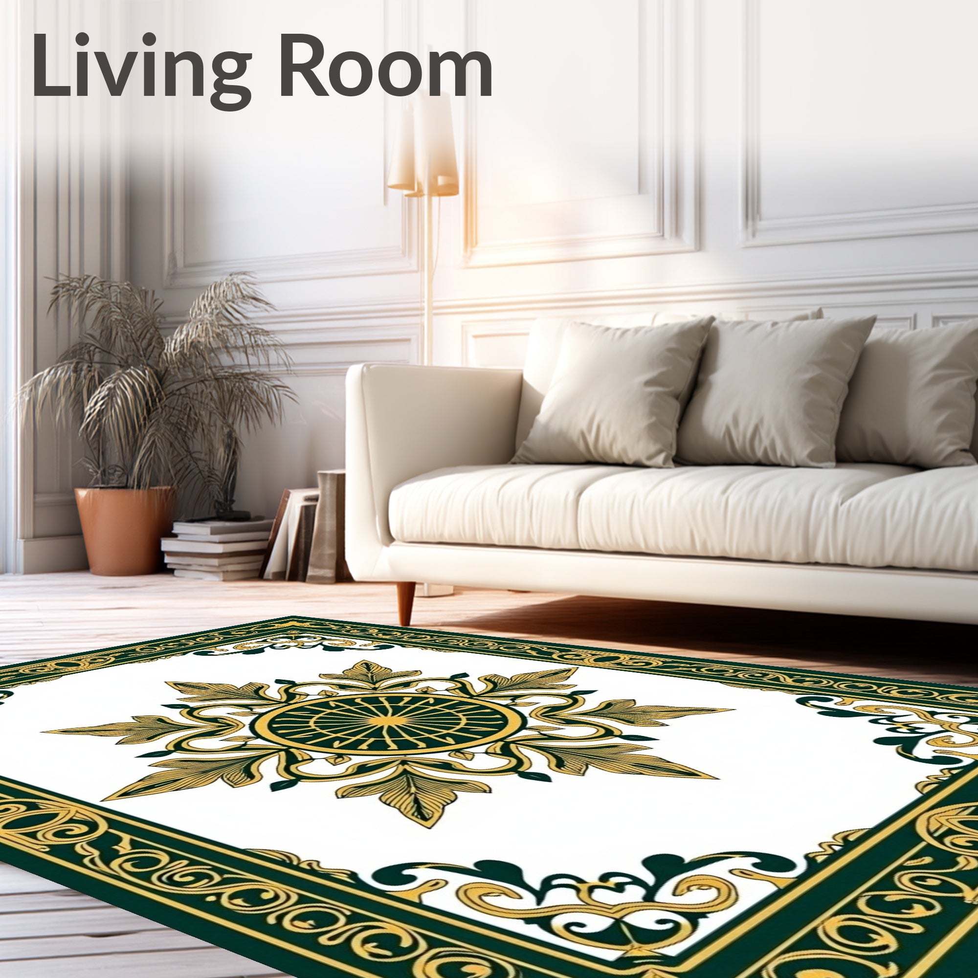 Emerald Gold Center Star Border Rug