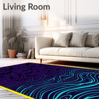 Purple Bats Swirling Night Sky Rug