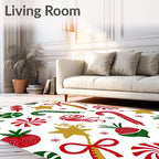 Christmas Candy Cane Star Swirl Rug