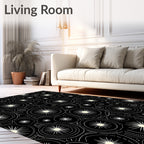 Midnight Sunburst Mandala Collection Rug