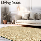 Earthy Tones Swirling Vine Botanical Rug