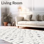 Organic Gray Bamboo Garden Silhouette Rug