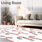Festive Red Green Candy Cane Stripes Rug