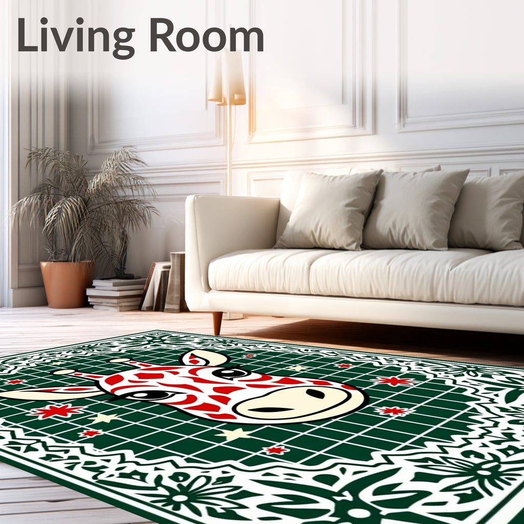 Whimsical Giraffe Forest Starburst Rug