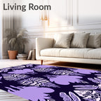 Purple Lavender Symmetrical Floral Rug