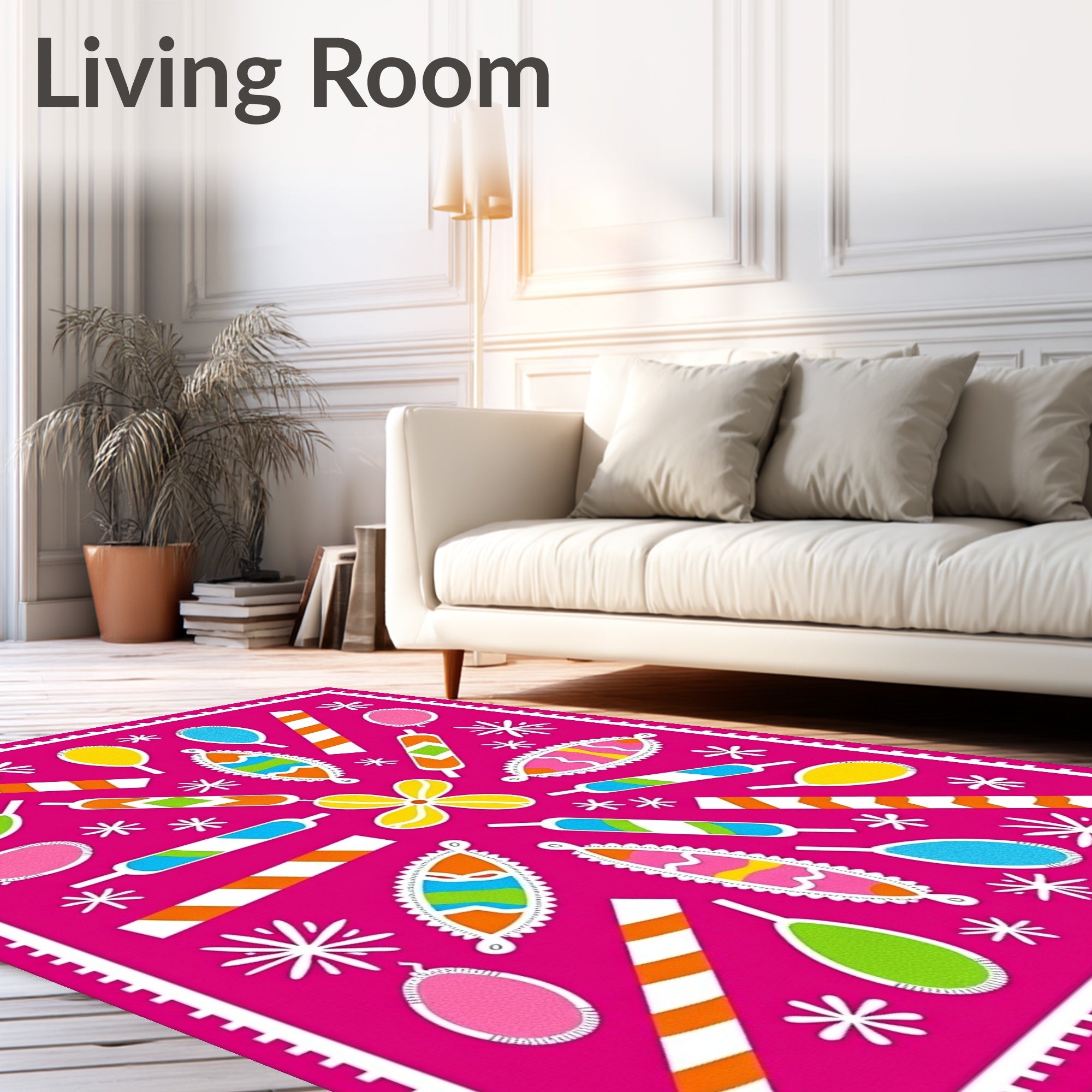 Whimsical Lollipop Starburst Festive Collection Rug