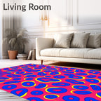 Vibrant Pink Blue Leopard Spots Rug