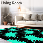 Aqua Splatter Abstract Contemporary Rug
